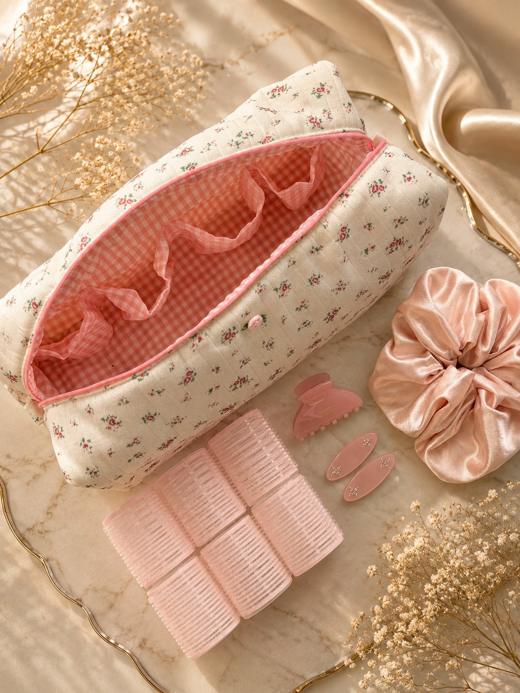 Pink Blossom Hair Essentials Bundle 🌸